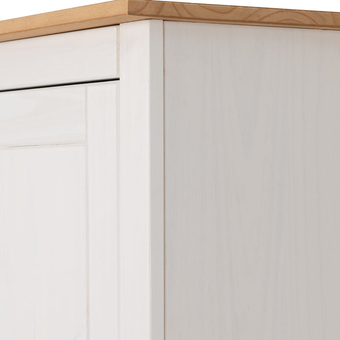 Panama 3 Door Wardrobe White/Natural Wax
