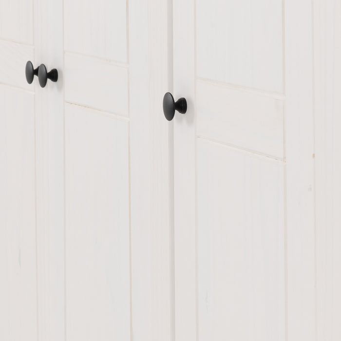 Panama 3 Door Wardrobe White/Natural Wax