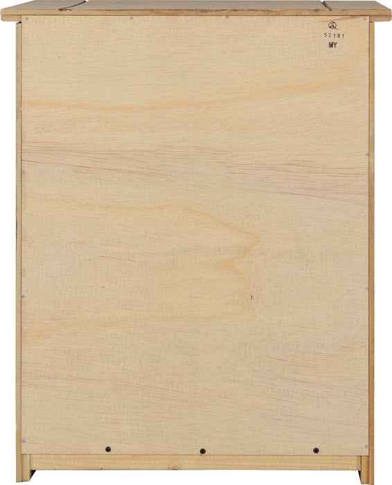 Panama 3 Drawer Bedside Chest Natural Wax
