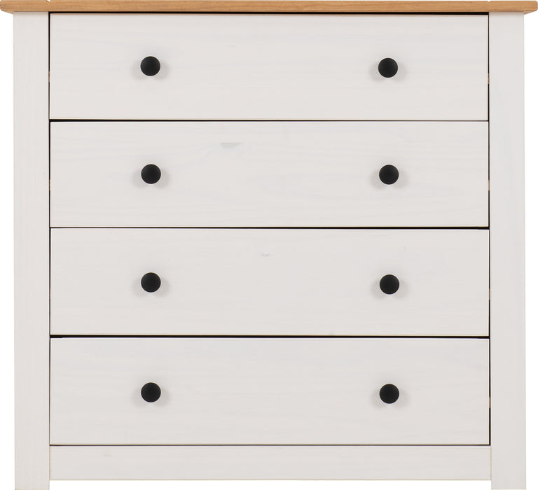 Panama 4 Drawer Chest White/Natural Wax