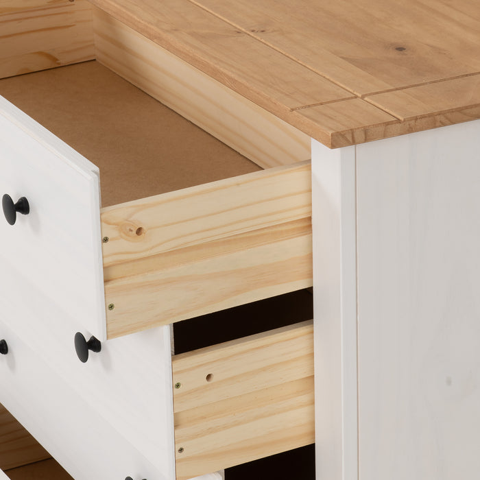 Panama 4 Drawer Chest White/Natural Wax