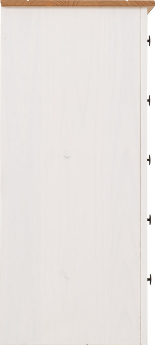 Panama 5 Drawer Chest White/Natural Wax