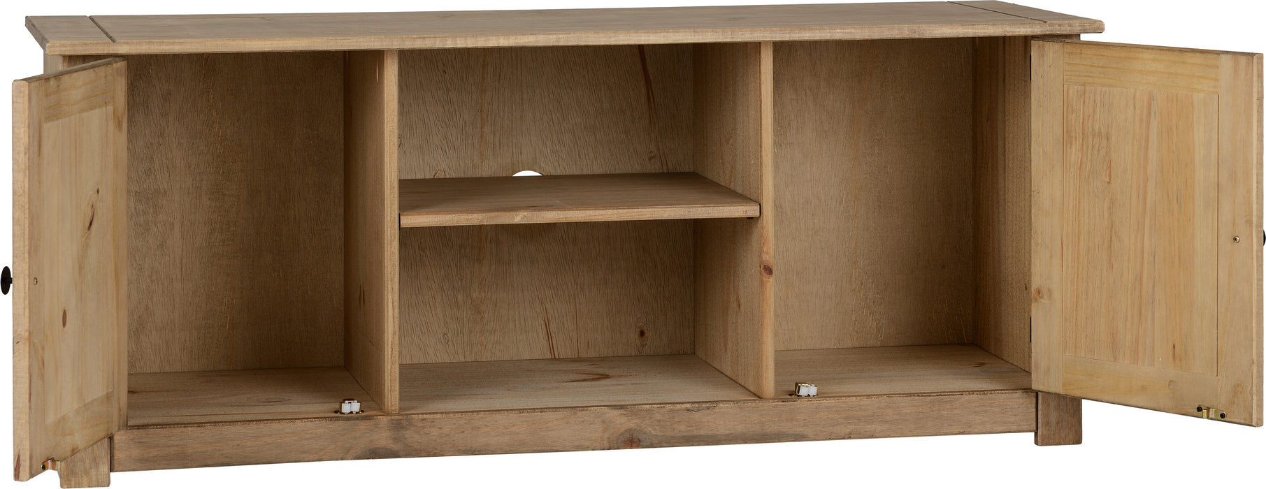 Panama 2 Door 1 Shelf Flat Screen TV Unit Natural Wax