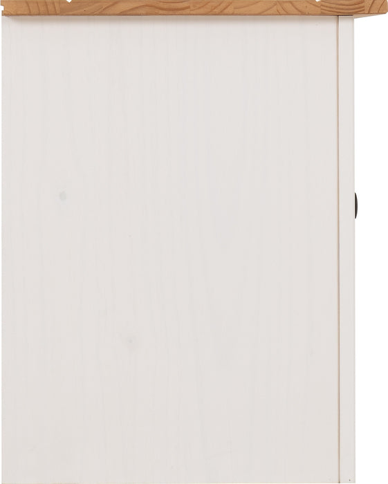 Panama 2 Door 1 Shelf Flat Screen TV Unit White/Natural Wax