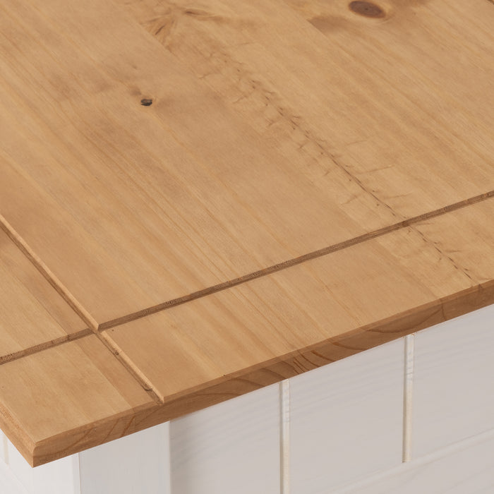 Panama Lamp Table White/Natural Wax