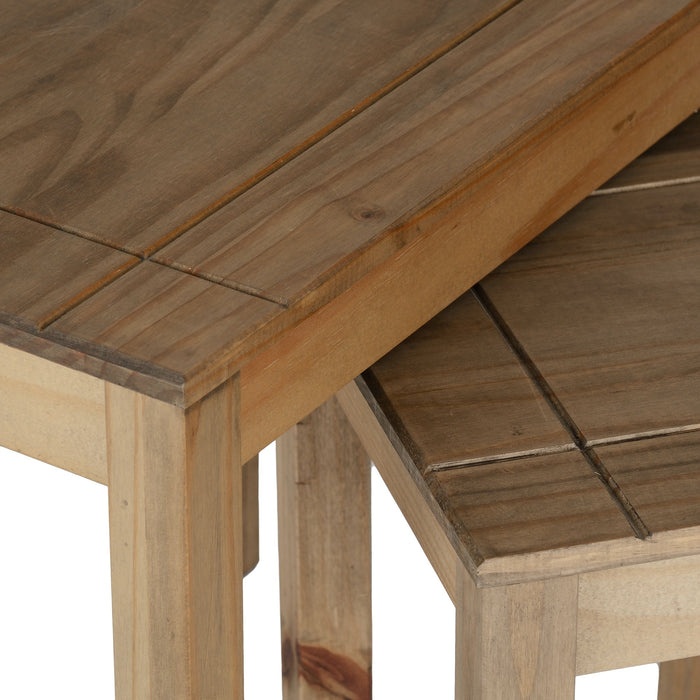Panama Nest of 2 Tables Natural Wax