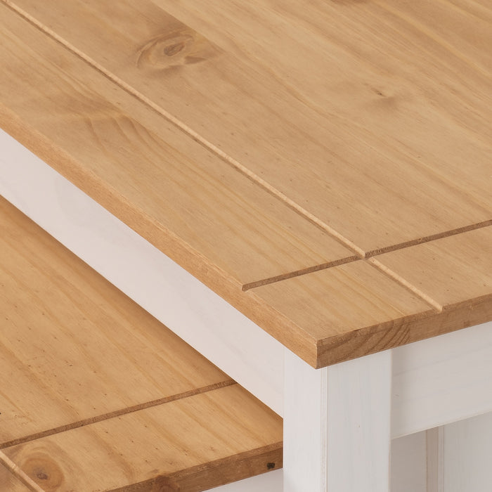 Panama Nest of 2 Tables White/Natural Wax