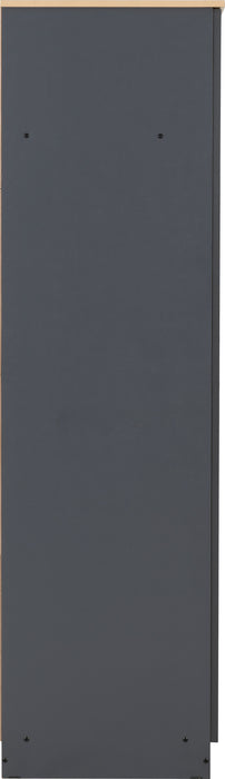 Portland 2 Door Wardrobe Grey/Oak Effect