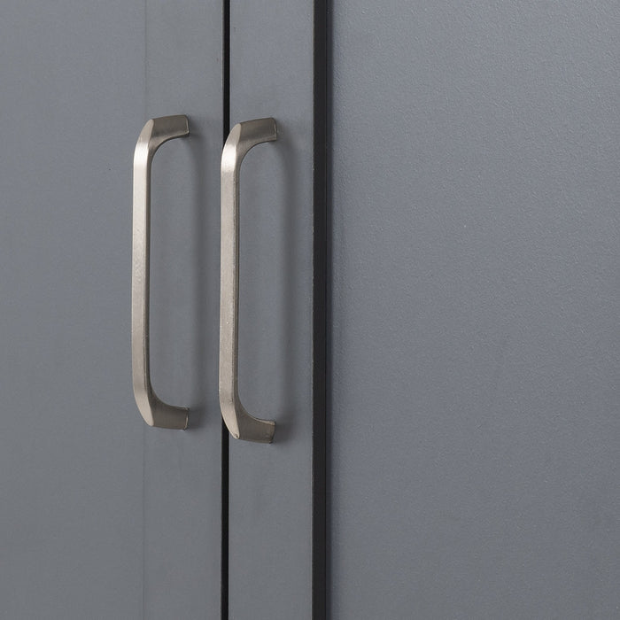 Portland 2 Door Wardrobe Grey/Oak Effect