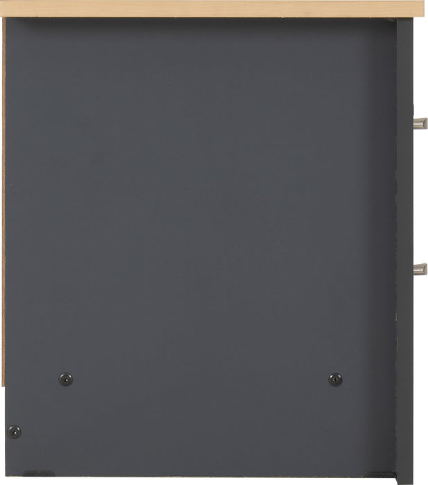 Portland 2 Drawer Bedside Grey/Oak Effect