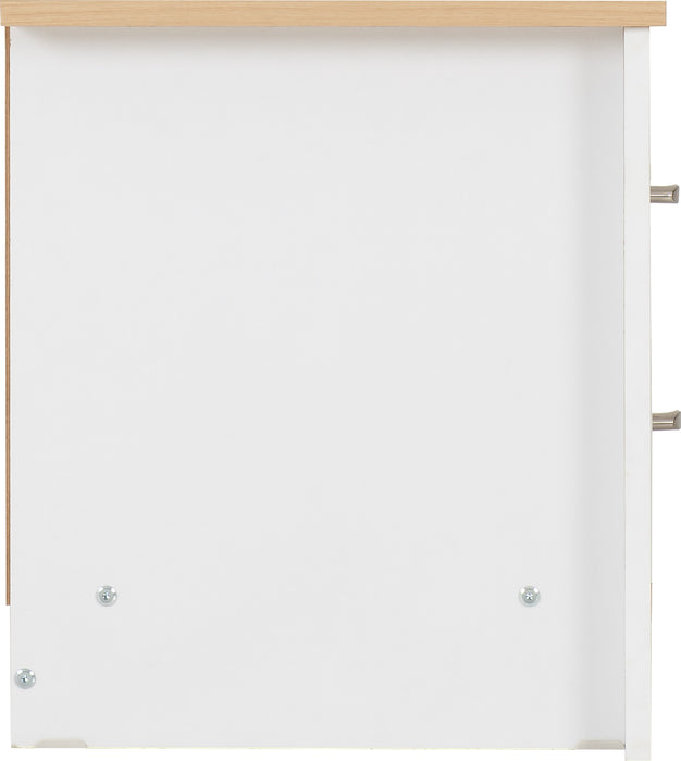 Portland 2 Drawer Bedside White/Oak Effect