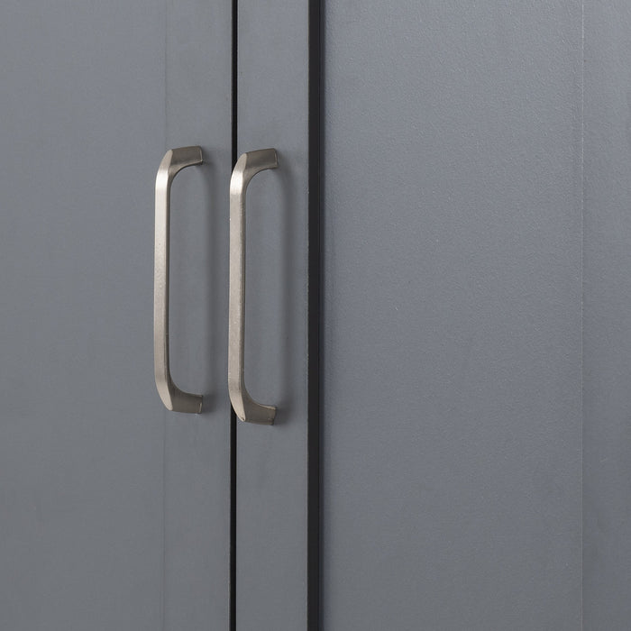 Portland 3 Door Wardrobe Grey/Oak Effect
