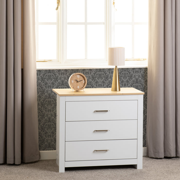 Portland 3 Drawer Chest White/Oak Effect