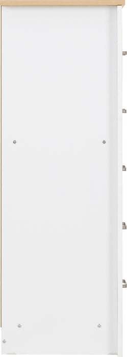 Portland 5 Drawer Narrow Chest White/Oak Effect