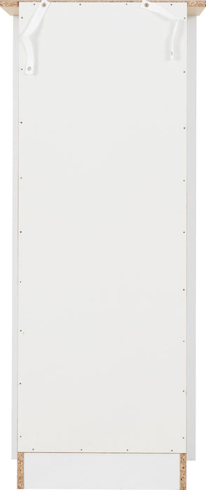 Portland 5 Drawer Narrow Chest White/Oak Effect