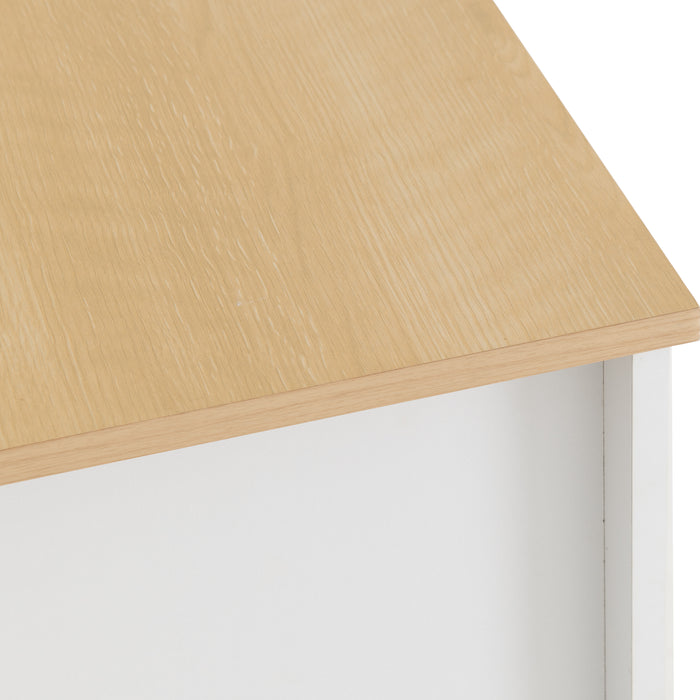 Portland 5 Drawer Narrow Chest White/Oak Effect