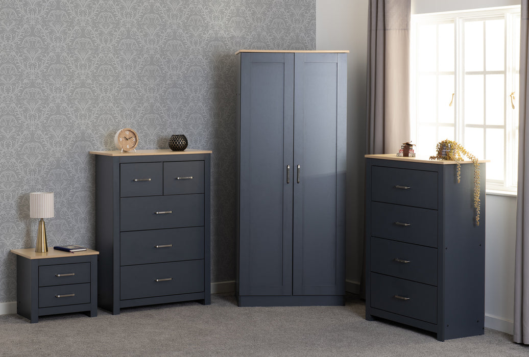 Portland 4 Drawer Chest Grey/Oak Effect