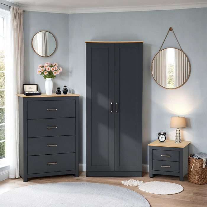 Portland Trio Grey/Oak Effect