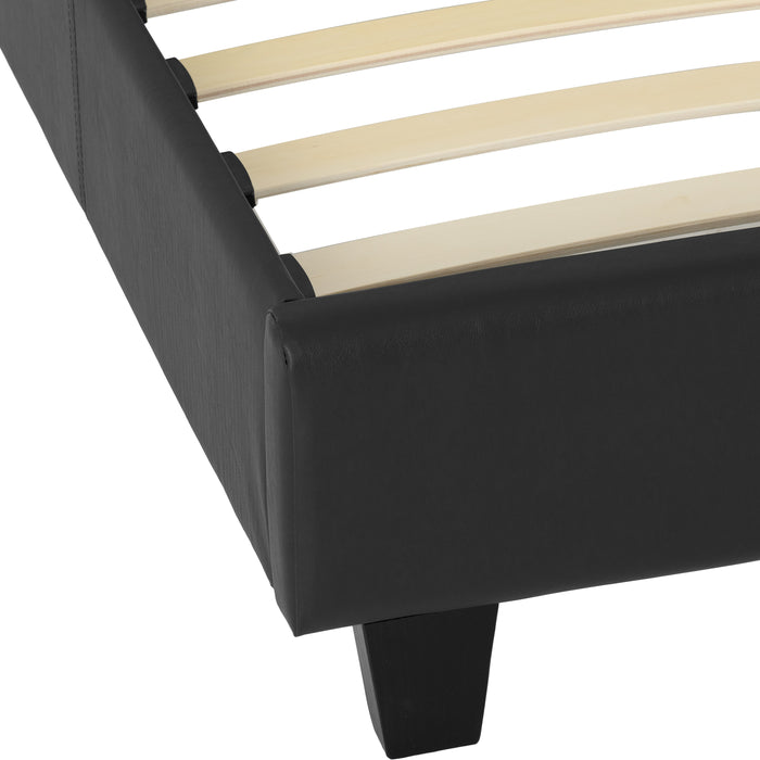 Prado 4'6" Bed Black Faux Leather