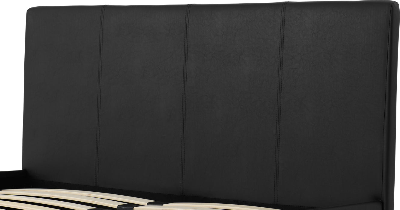 Prado 4'6" Bed Black Faux Leather