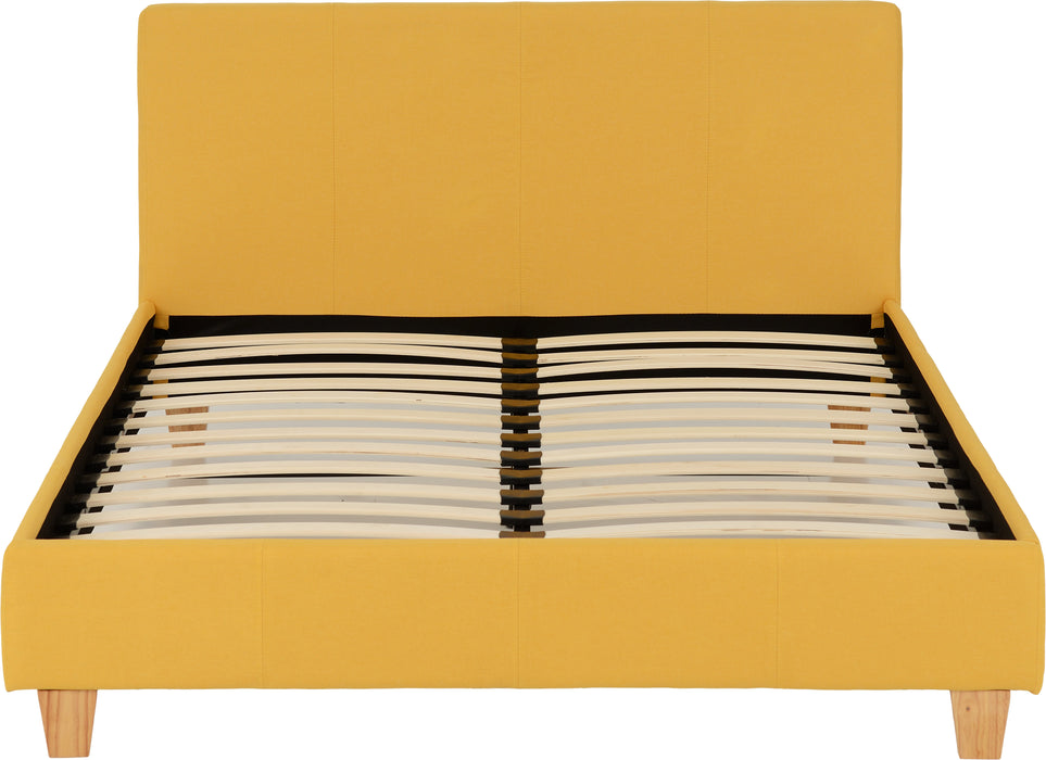 Prado 4'6" Bed Mustard Fabric