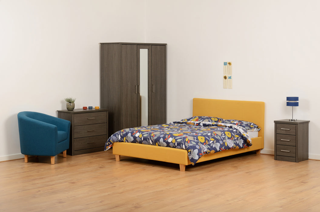 Prado 4'6" Bed Mustard Fabric