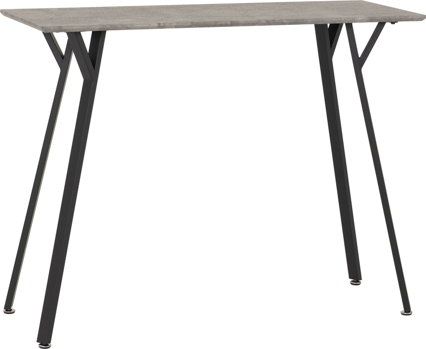 Quebec Bar Table Set Concrete Effect/Black/Grey Faux Leather