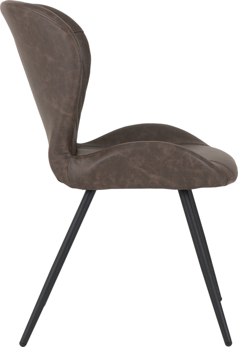 Hamilton Medium Dining Set with Quebec Chairs Medium Oak Effect/Black/Brown Faux Leather