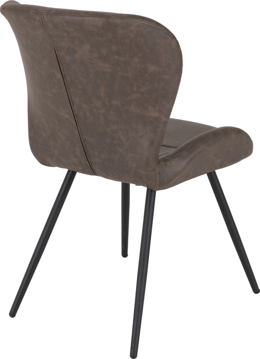 Hamilton Medium Dining Set with Quebec Chairs Medium Oak Effect/Black/Brown Faux Leather