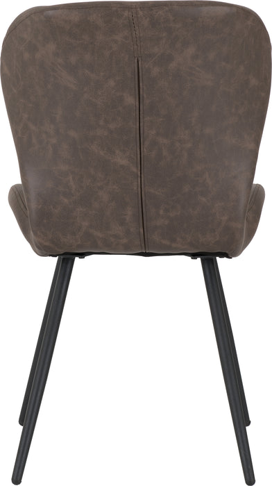 Hamilton Medium Dining Set with Quebec Chairs Medium Oak Effect/Black/Brown Faux Leather