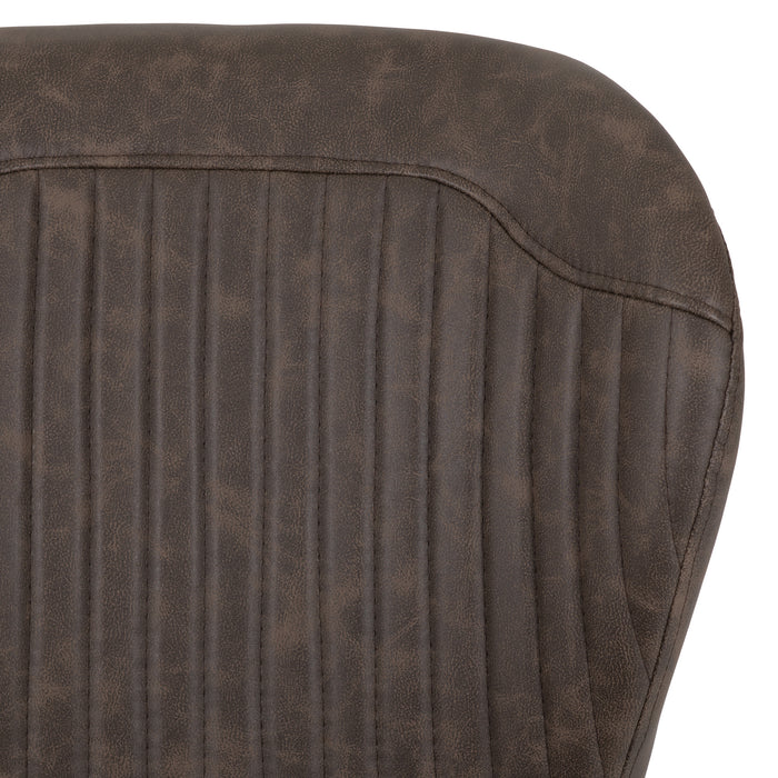 Hamilton Medium Dining Set with Quebec Chairs Medium Oak Effect/Black/Brown Faux Leather