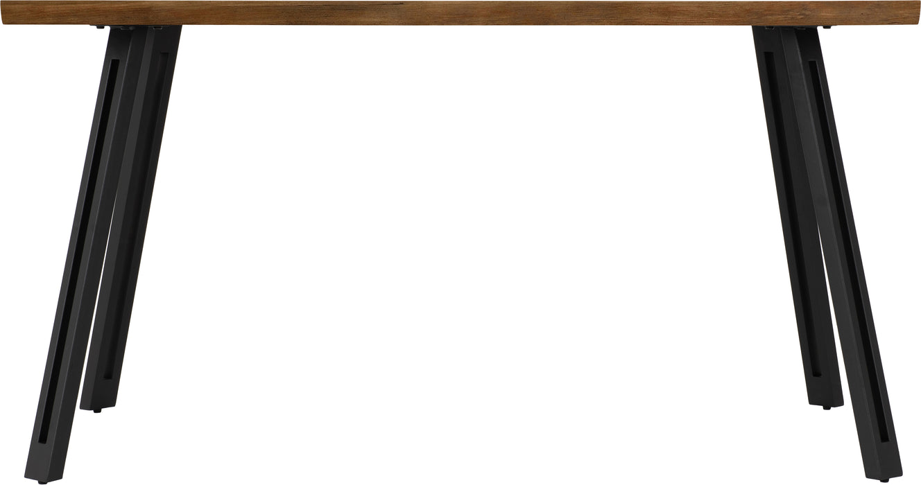 Quebec Wave Edge Dining Table Medium Oak Effect/Black