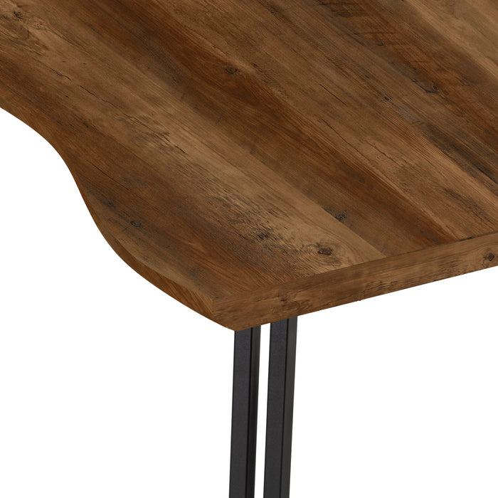 Quebec Wave Edge Dining Table Medium Oak Effect/Black