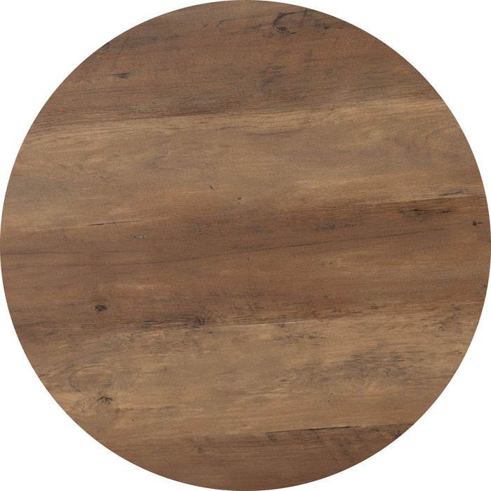 Quebec Round Coffee Table Set Medium Oak Effect/Black
