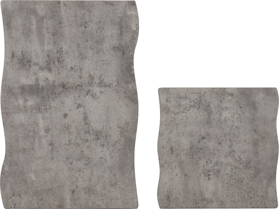Quebec Wave Edge Nest of Tables Concrete Effect/Black