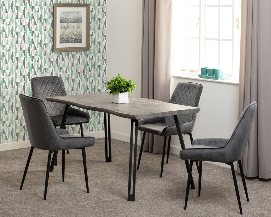 Avery Chair (Box of 2) Grey Velvet