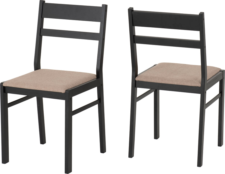 Radley Dining Set Black/Oak Effect/Oat Fabric