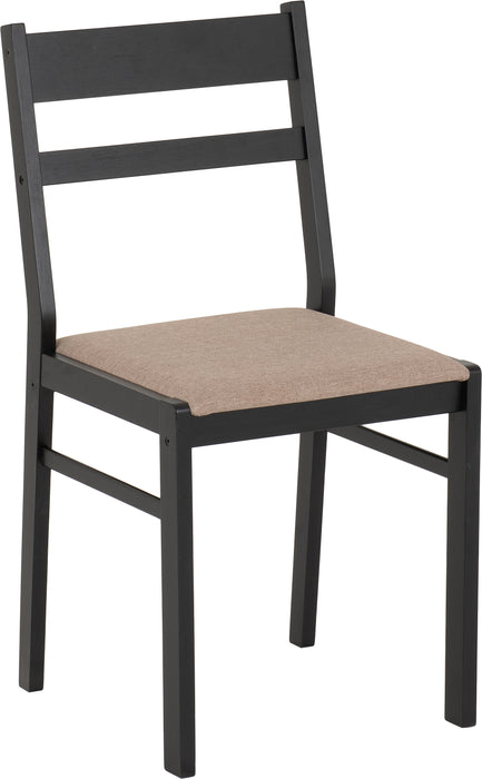 Radley Dining Set Black/Oak Effect/Oat Fabric