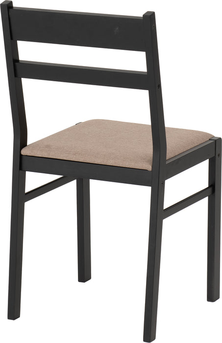 Radley Dining Set Black/Oak Effect/Oat Fabric