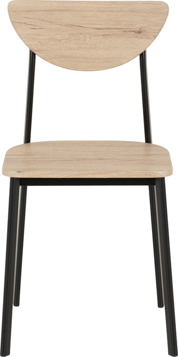 Riley Chair (Box of 2) Black/Light Oak Effect Veneer