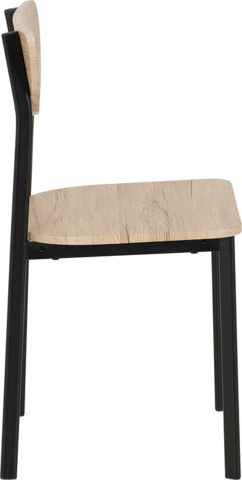 Riley Chair (Box of 2) Black/Light Oak Effect Veneer