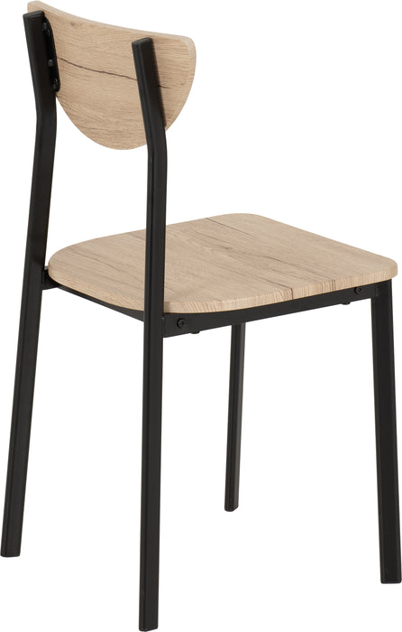 Riley Chair (Box of 2) Black/Light Oak Effect Veneer