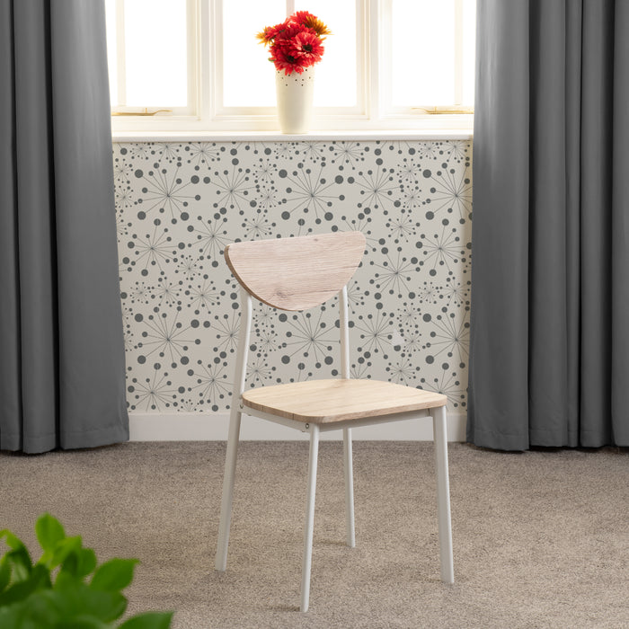 Riley Chair (Box of 2) White/Light Oak Effect Veneer