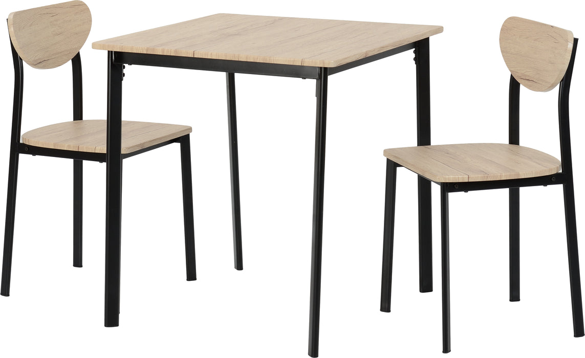 Riley Chair (Box of 2) Black/Light Oak Effect Veneer