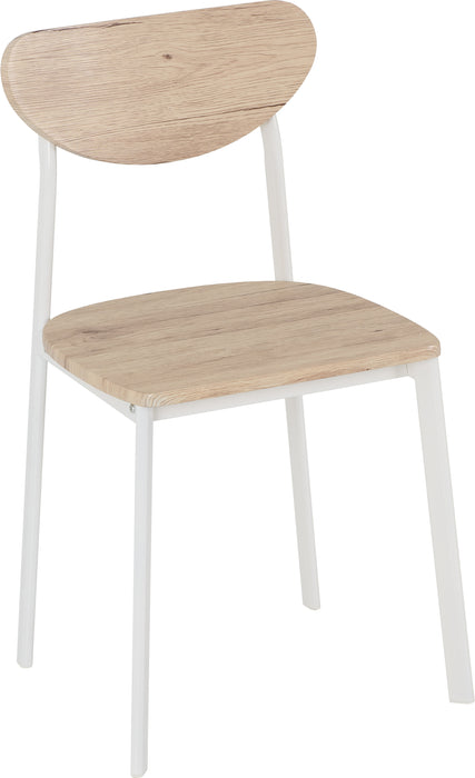 Riley Small Dining Set White/Light Oak Effect Veneer