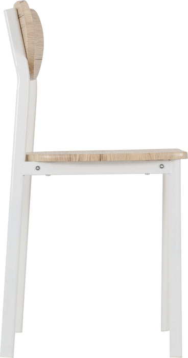 Riley Small Dining Set White/Light Oak Effect Veneer