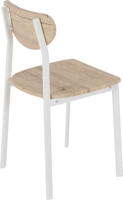 Riley Small Dining Set White/Light Oak Effect Veneer