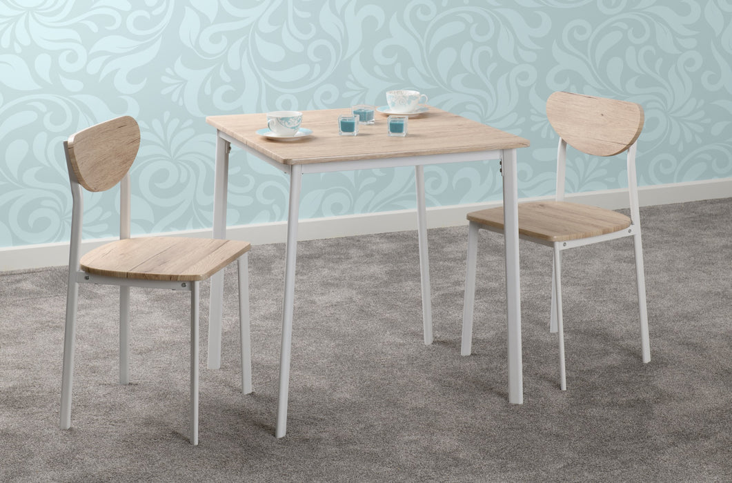 Riley Small Dining Set White/Light Oak Effect Veneer