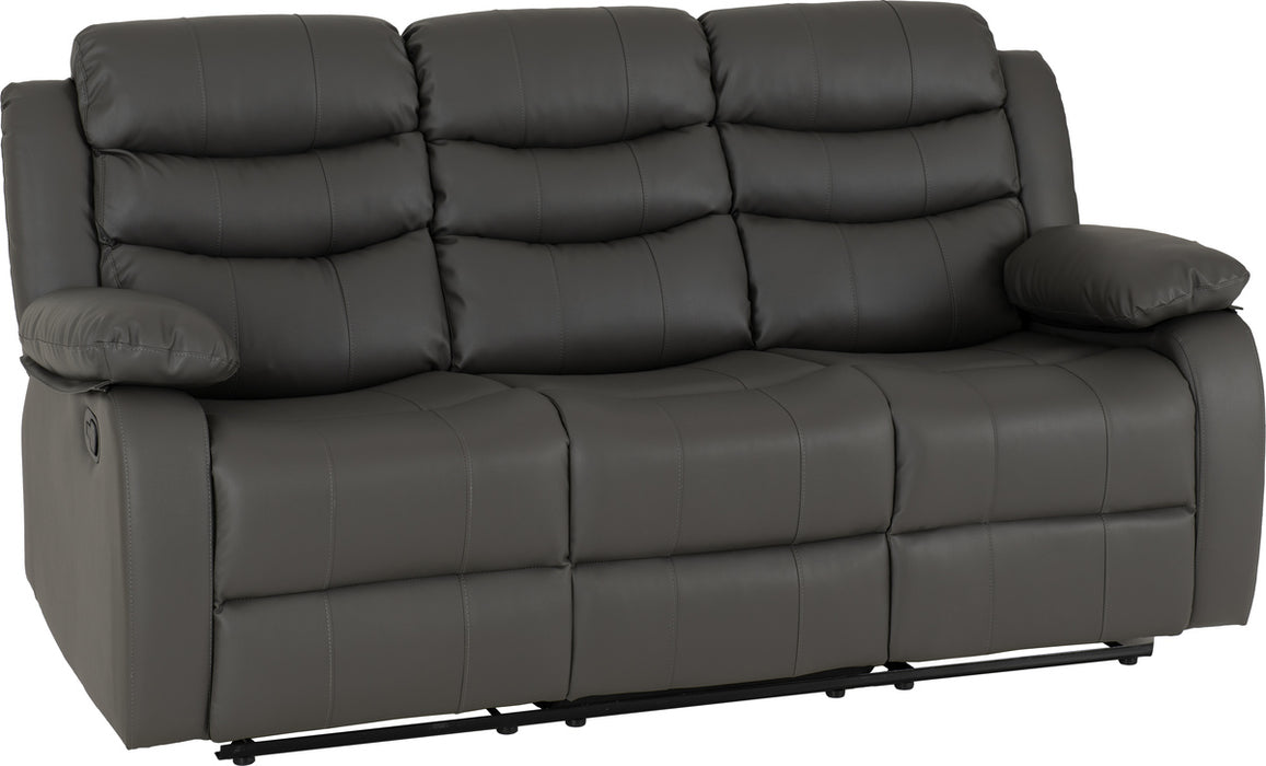 Roma 3+2 Recliner Suite Grey Faux Leather