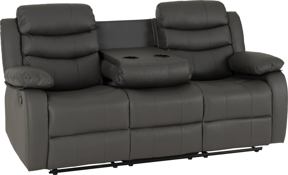 Roma 3+2 Recliner Suite Grey Faux Leather